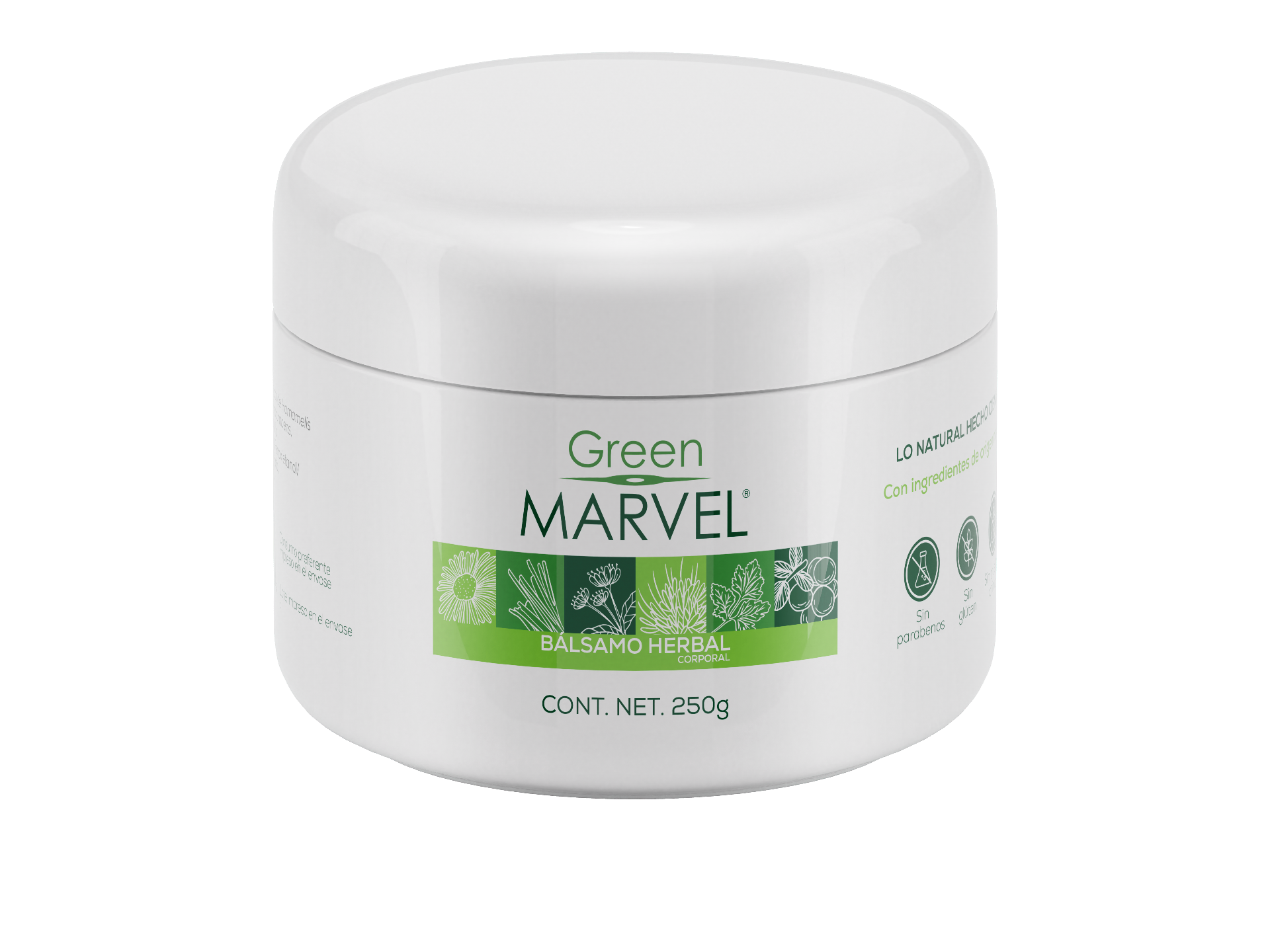 Green Marvel Bálsamo Herbal 250g en mano